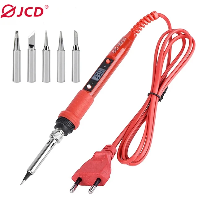 JCD 908S 80W zestaw lutownicy regulowana temperatura wyświetlacz LCD 220V/110V głowica lutownicza narzędzie do naprawy spawania