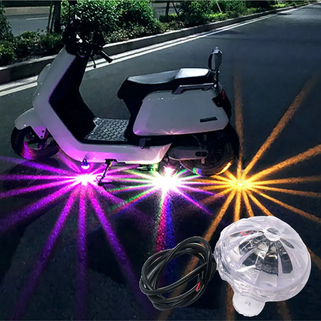 

Motorbike Flash Strobe RGB Light Motorbike Chassis Light Motorcycle Lighting Universal Atmosphere Lamp