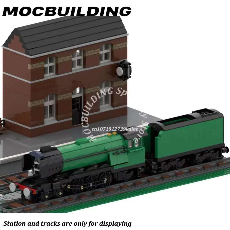 Flying Scotsman Steam Locomotive Model Railway Display MOC Building Blocks Brick Toys Construction Gift Birthday Present