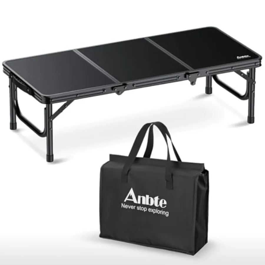 

3Feet Low Folding Picnic Table 10.3" Height Thicker Aluminum Small Camping Table with Storage Bag Portable Handle Lightweight f