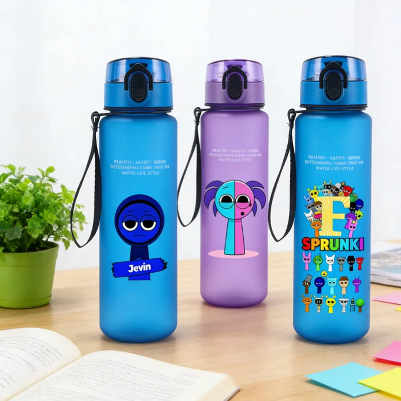 

650ML Sprunkis Water Cup Anime Figures Printed Casual Sports Fashion Mug Portable Drop-proof Outdoor Fitness Jug Birthday Gift