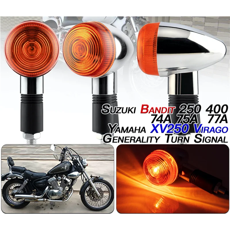 

LED Motorcycle Turn Signal Light 12V Flasher Indicator Blinker For Suzuki Bandit 250 400 74A 75A 77A For YAMAHA XV250 Virago