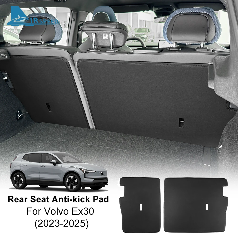 

For Volvo EX30 2023 2024 2025 Car Seat Anti Kick Pad 2Pcs Black PU Leather Rear Protective Seat Back Anti Dirt Protective Mat