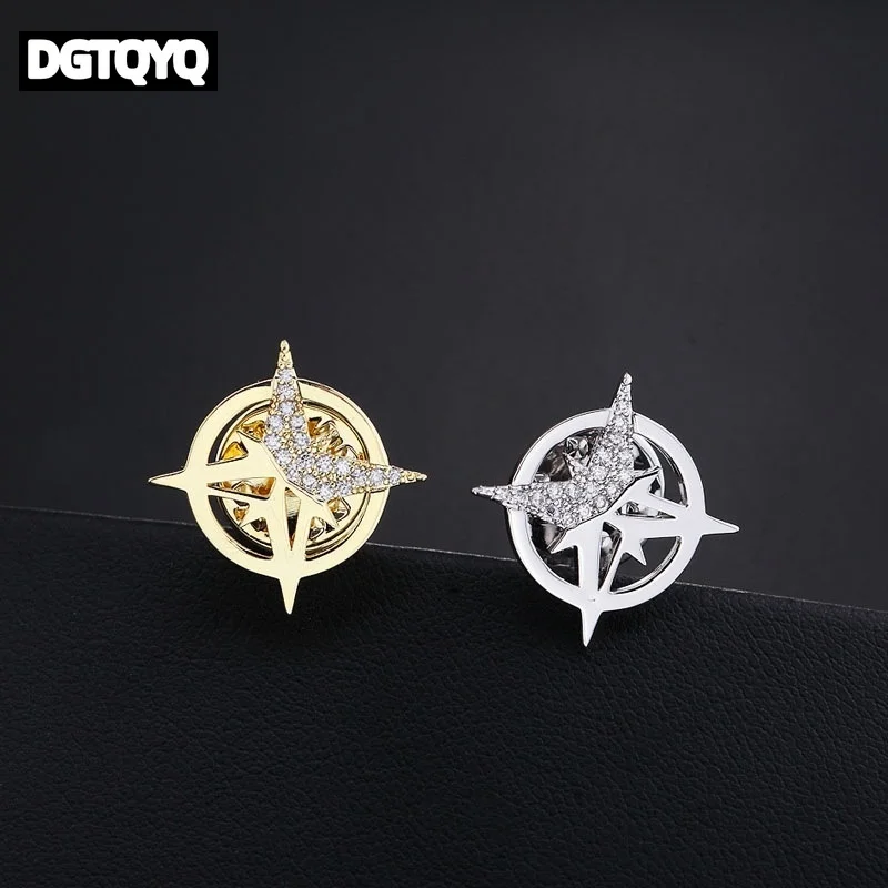 

Брошь-звезда DGTQYQ для мужского костюма, бутик-брошь для воротника рубашки, украшение-значок, бижутерия, индивидуальный значок, кнопка-фиксатор от распахивания