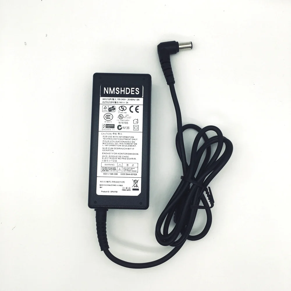 Carregador Adaptador AC 14V 3A para Monitor Samsung S22A300B, S22C300H, Cabo de Alimentação para TVs e Monitores SyncMaster de 15, 17, 18, 20, 22, 23, 24 polegadas