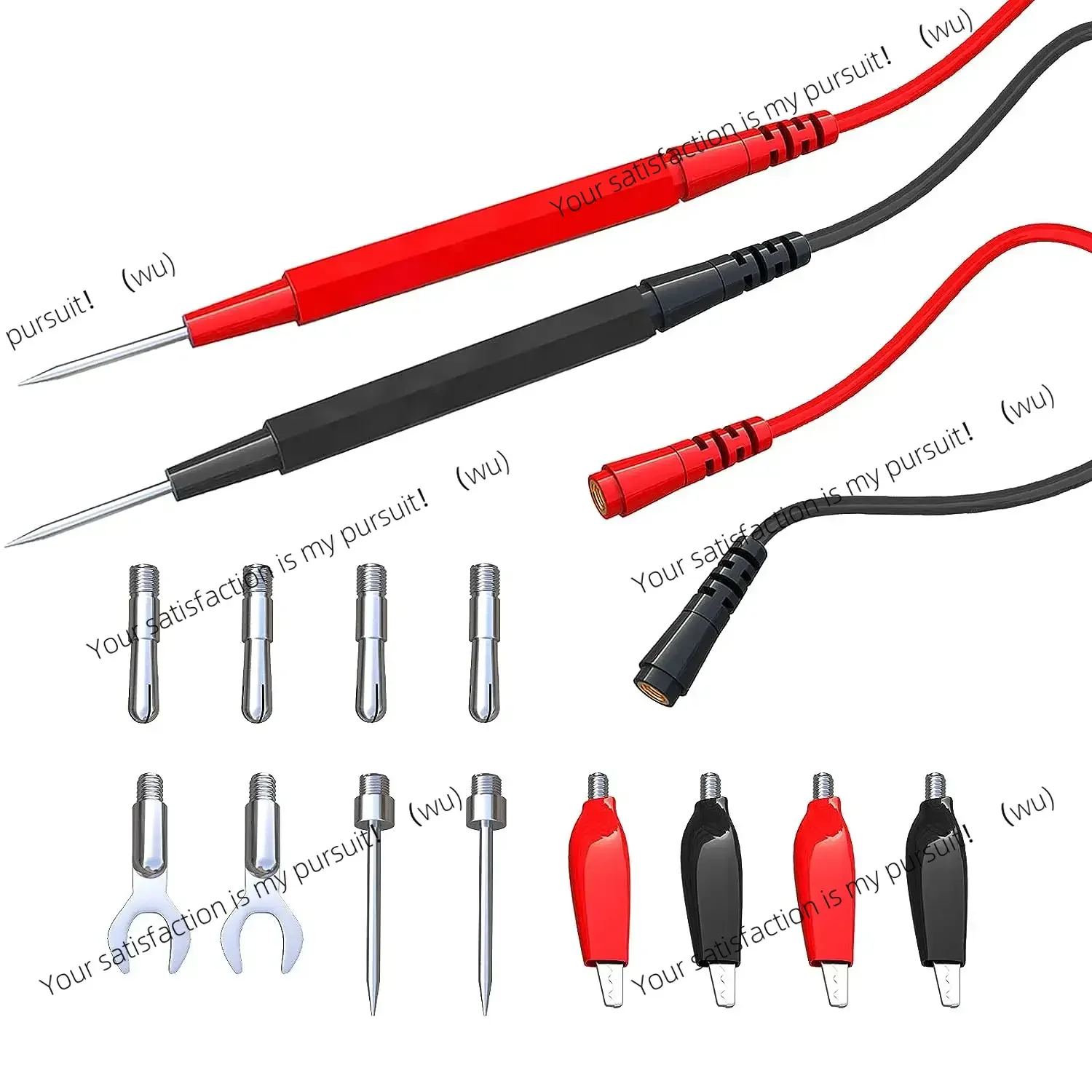 16PCS Multimeter Test Leads Kit Replacement Test Wire Set + Alligator Clips Banana Plugs Test Probes Banana Plugs for Multimeter