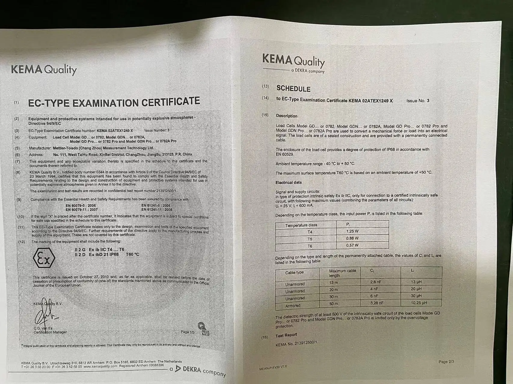0782-50t 13M EX тензодатчик