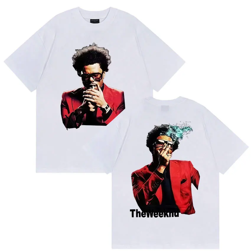 Pop Singer The Weeknd Xo New Album 2025 Tour T Shirts Men's Women Fashion Gothic Hip Hop Short Sleeve Cotton T-shirts Streetwear