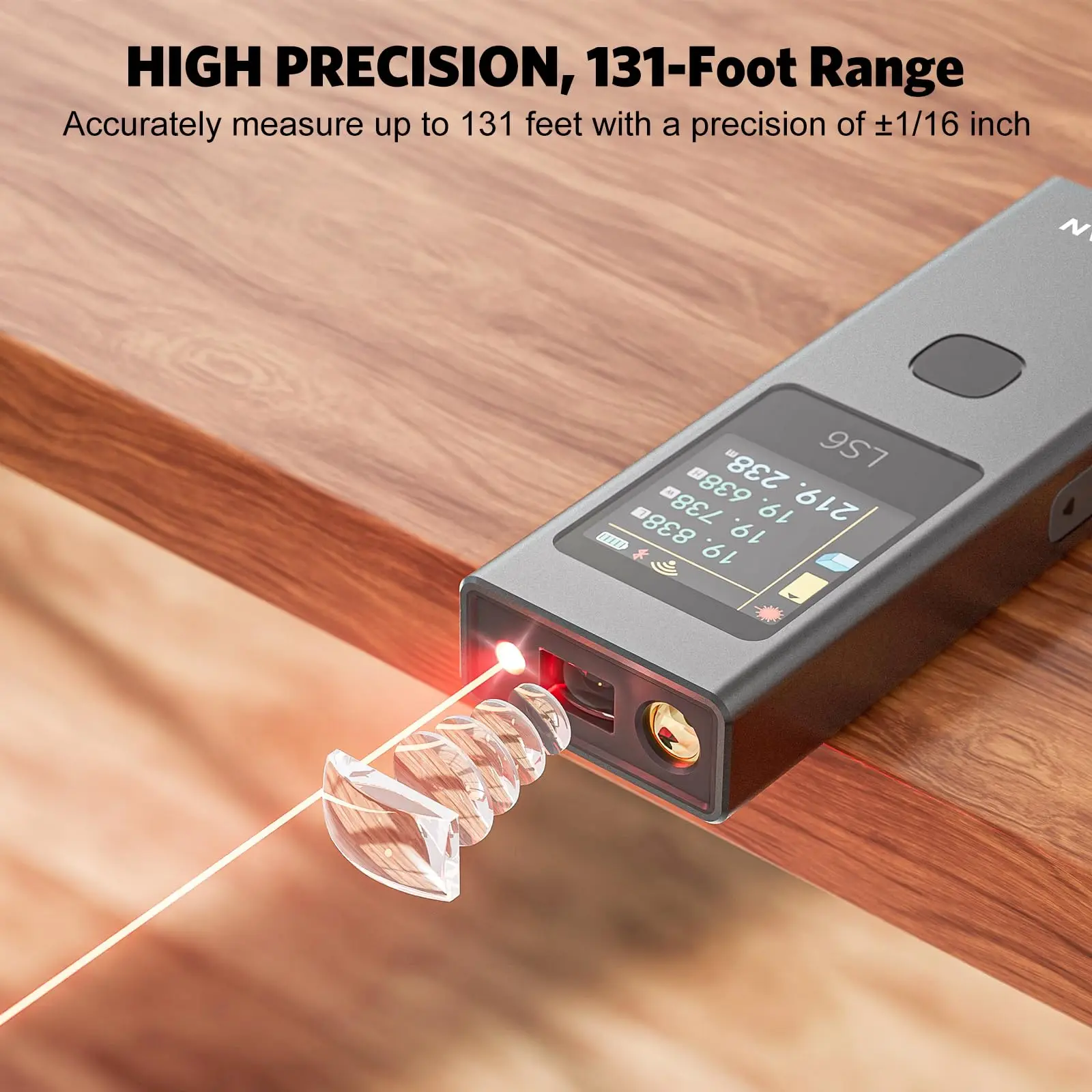 ATuMan 3 in 1 Laser Distance Meter with 19 Measurement Modes and Automatic Calculation Color Display Usb Charging Rechargeable