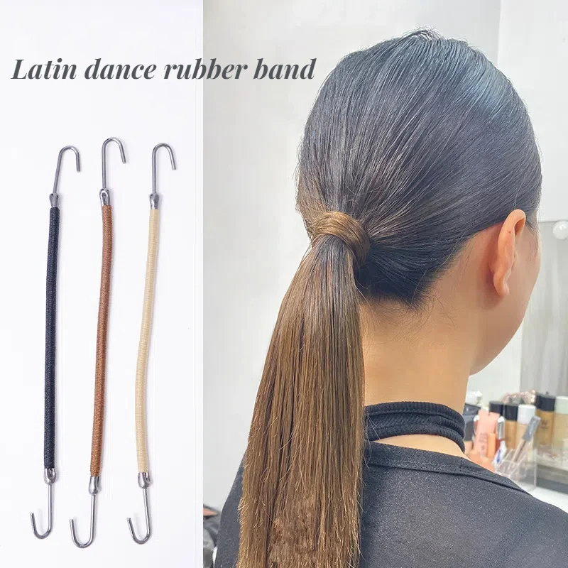 Latin Dance Hair Accessories Dance Hairstyle Fixed Rubber Band International Dance Competition Specific Coiled Hair with Hook