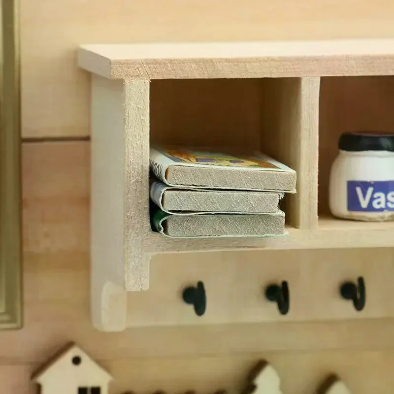 1/12 Domek dla lalek Symulacja Mini Półka Ścienna Wisząca Dekoracja Mebli do Domku dla Lalek Akcesoria do Domku dla Lalek