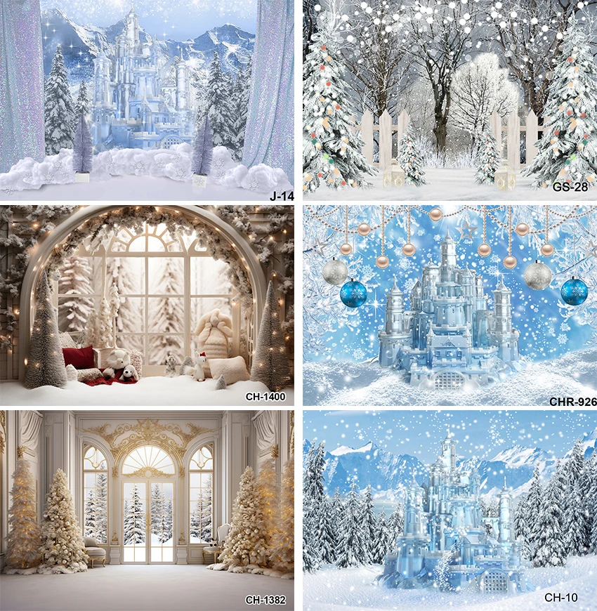 

Winter Ice Castle Backdrop Frozen Snow Forest Wonderland Snow White World Bokeh Scene Landscape Photography Background