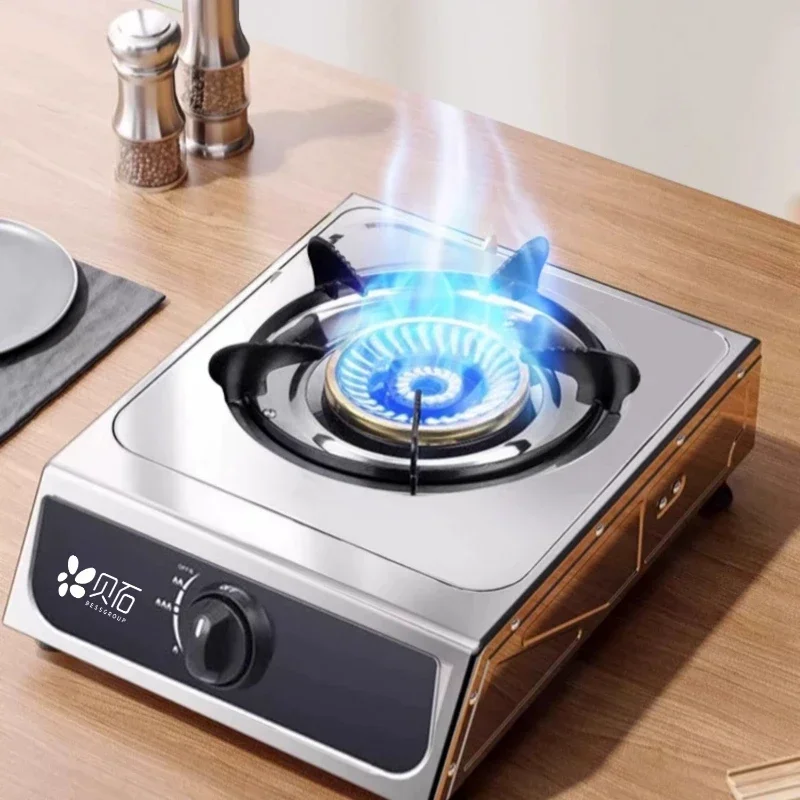 Gas vs Electric Stove Choose Our Household Single Stove, Stainless Steel, Liquefied Gas, Fierce Fire, Energy-saving