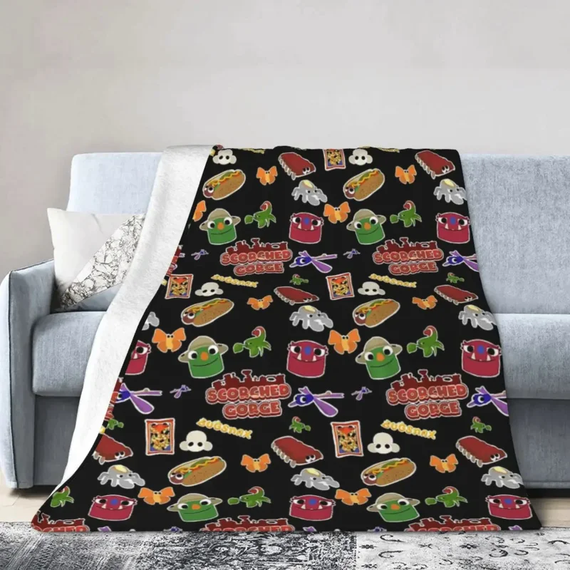 

Bugsnax Fan Art Scorched Gorge Blanket Soft Warm Flannel Throw Blanket Cover for Bed Livingroom Picnic Travel Home Sofa