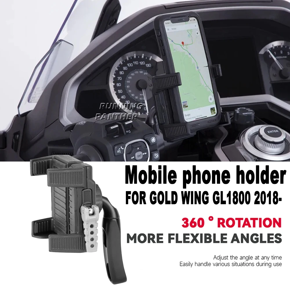 

For HONDA Gold Wing GL 1800 GL1800 F6B DCT 2018 2019 2020 2021 2022 2023 2024 GPS Phone Holder Navigation Support Bracket