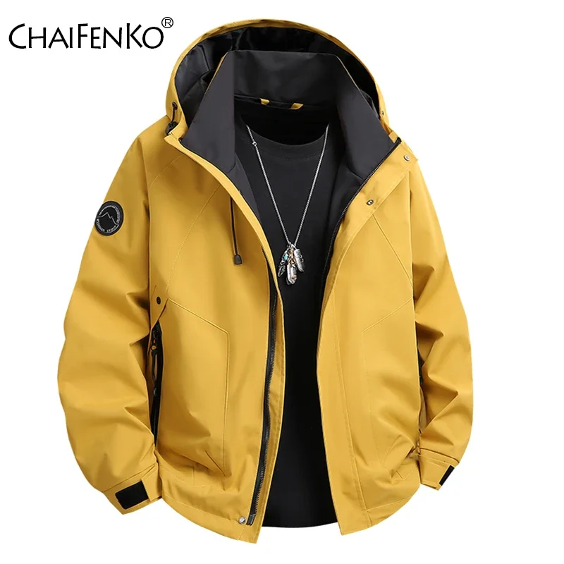New Simplicity Breathable Men Tops Autumn Winter Versatile Casual Solid Hooded Coats Outdoors Loose Comfort Windproof Jacket Men