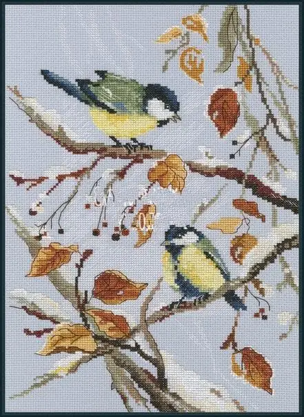 Unprinted Cotton Aida Hand Birds on Branches 32-43 Cross Stitch Kits,14, 16, 18, 22, 25, 28CT, DIY Fabric Craft Shop9