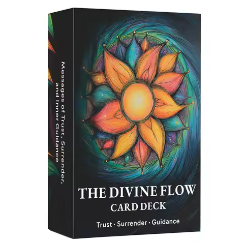 50 Card Deck The Divine Flow Card Deck Cards, Daily Reflection Meditation Spiritual Connection Tarot Game, 13x8cm Size