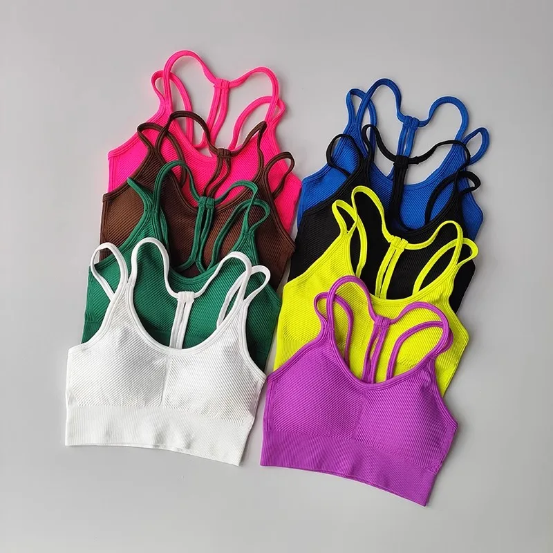 Women Breathable Sports Bra Shockproof Fitness Tops Gym Crop Top Brassiere Push Up Sport Bras Gym Workout Top Seamless Yoga Bra