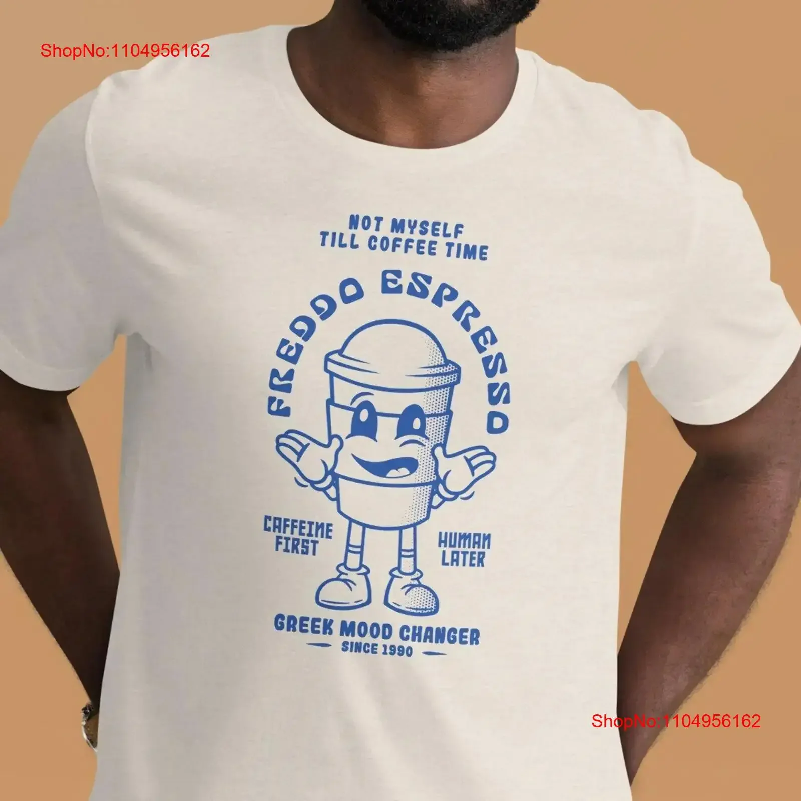 

Greek Coffee Retro Mascot T Shirt front for lovers Vintage Apparel Perfect Birthday vintage Washed Versatile