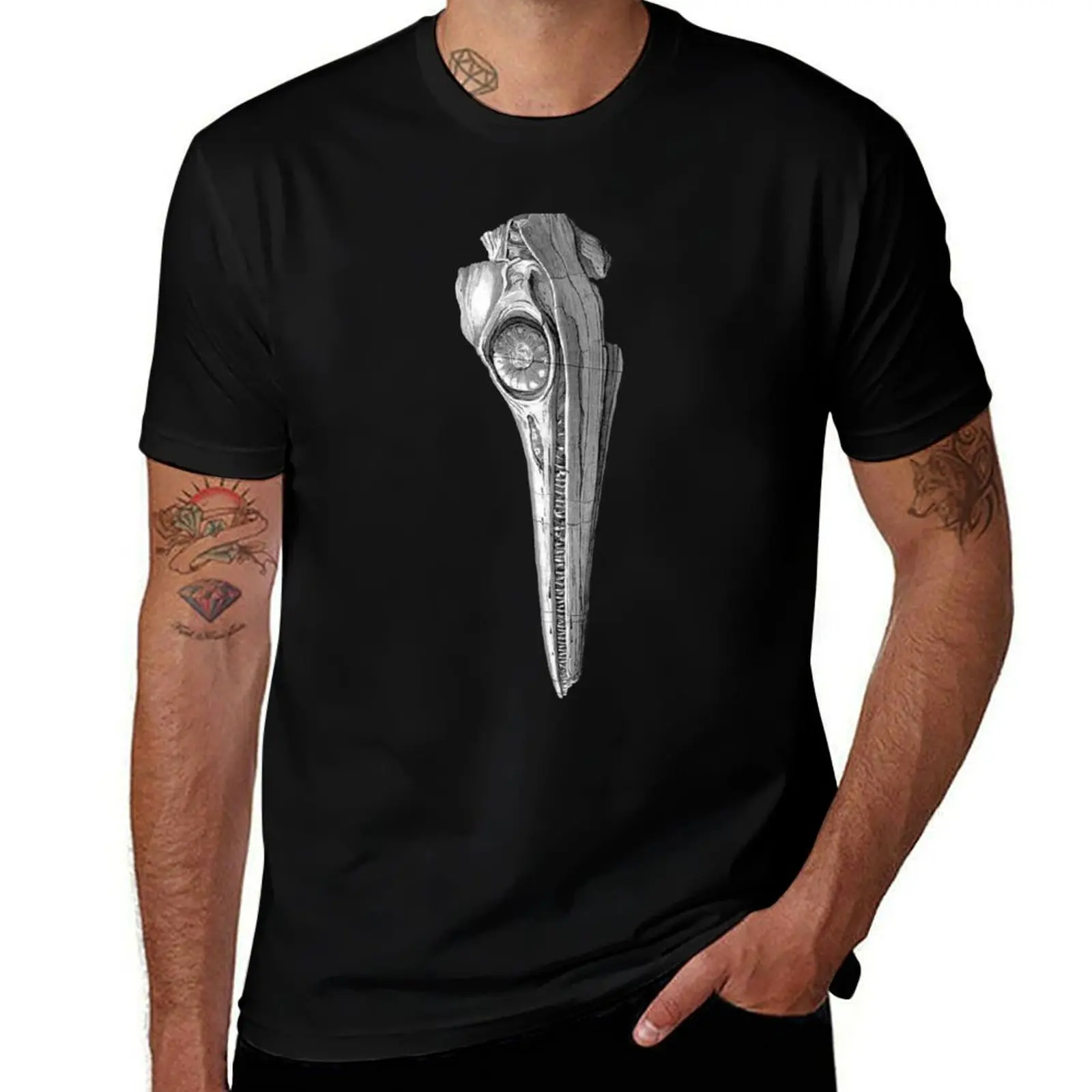 

Anning’s Ichthyosaurus skull fossil T-Shirt t shirts for man graphic tees man t shirts high quality luxury brand T-Shirt