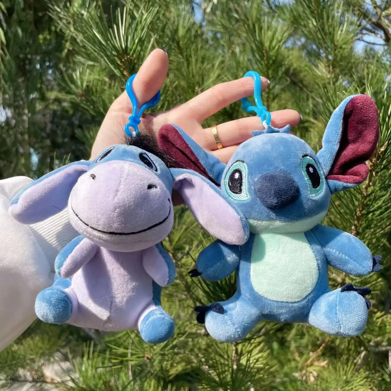 12cm Piglet Tigge Eeyore Winnie Pooh Plush Keychains Small Pendant School Bag Hanging Christmas Birthday Gifts For Kids Toys