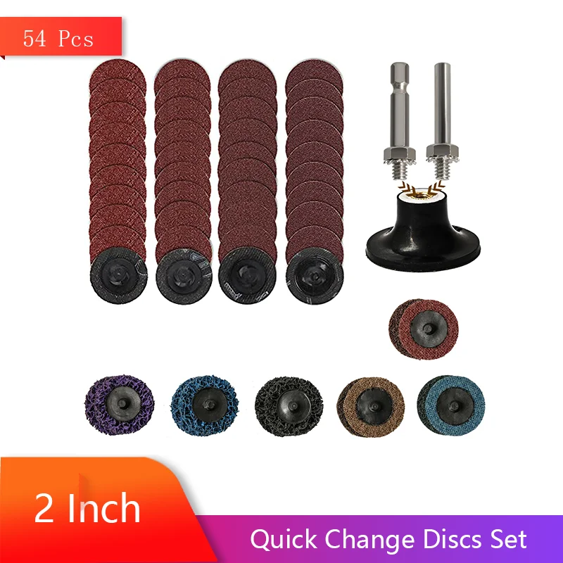 2 Inch Quick Change Discs Set 54 Pcs with 1/4