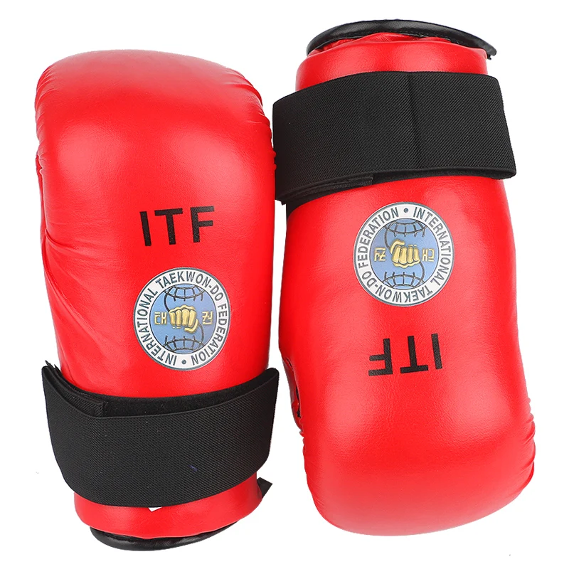 Taekwondo ITF Gloves Foot Guard Set Protector Ankle High Quality PU Leather ITF Protector Footwear Boot Boxing For Adult Child