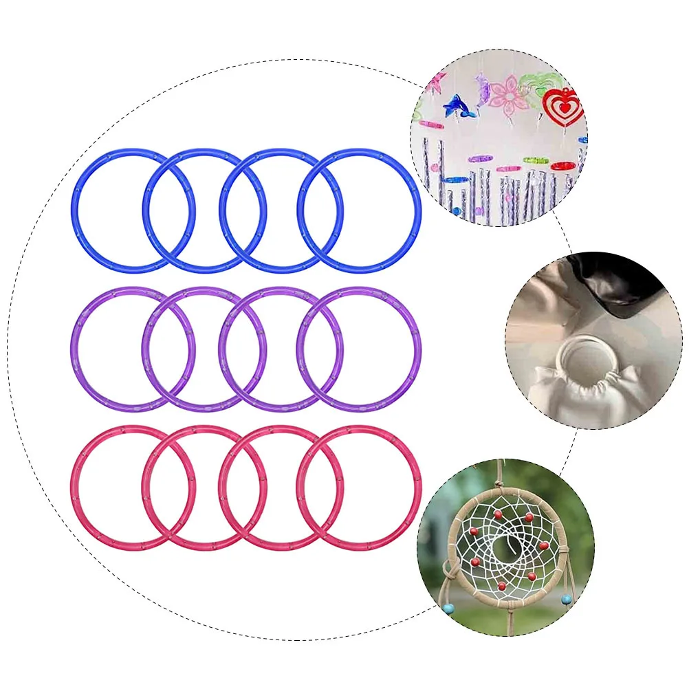 12 قطعة من حلقات صائد الأحلام المصنوعة يدويًا من الأكريليك لملحقات صنع إكليل صائد الأحلام على الحائط