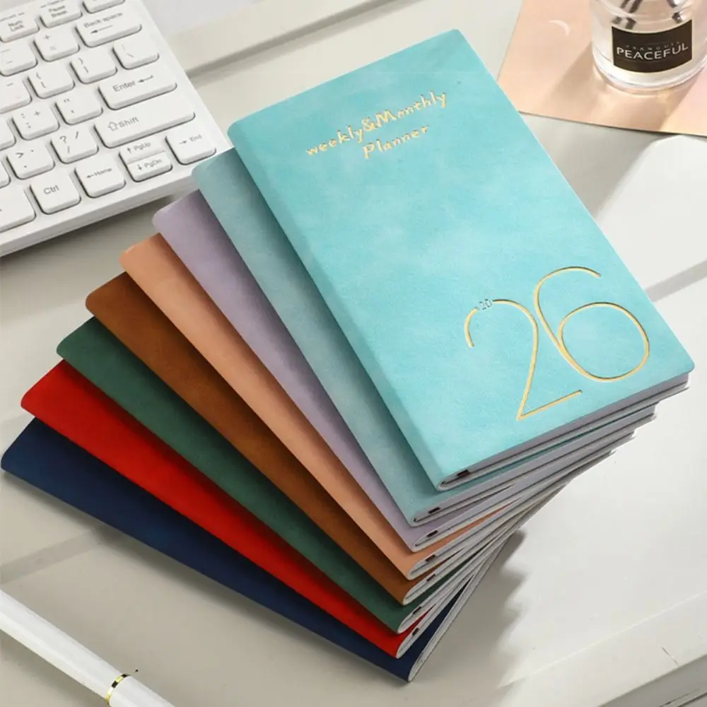 High Quality A6 2026 Agenda Book To Do List with Calendar Daily Weekly Planner English Notepad School Office