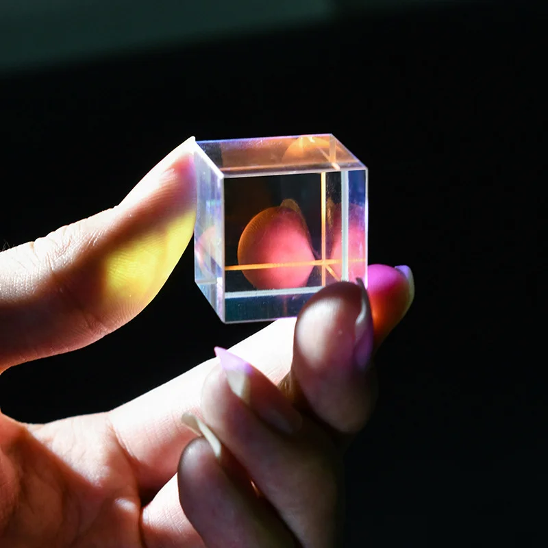 1pc Science Magic Prism Cube 20mm Hexahedral Crystal Magic Cmy Cube 3D Color Cube Prism For Photography