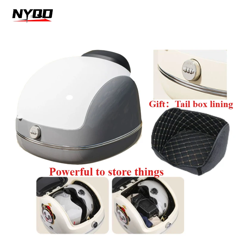 

Universal Motorcycle Tail Box Large Capacity Storage Trunk with Lining for Helmet Tools Accessories motorcycle box