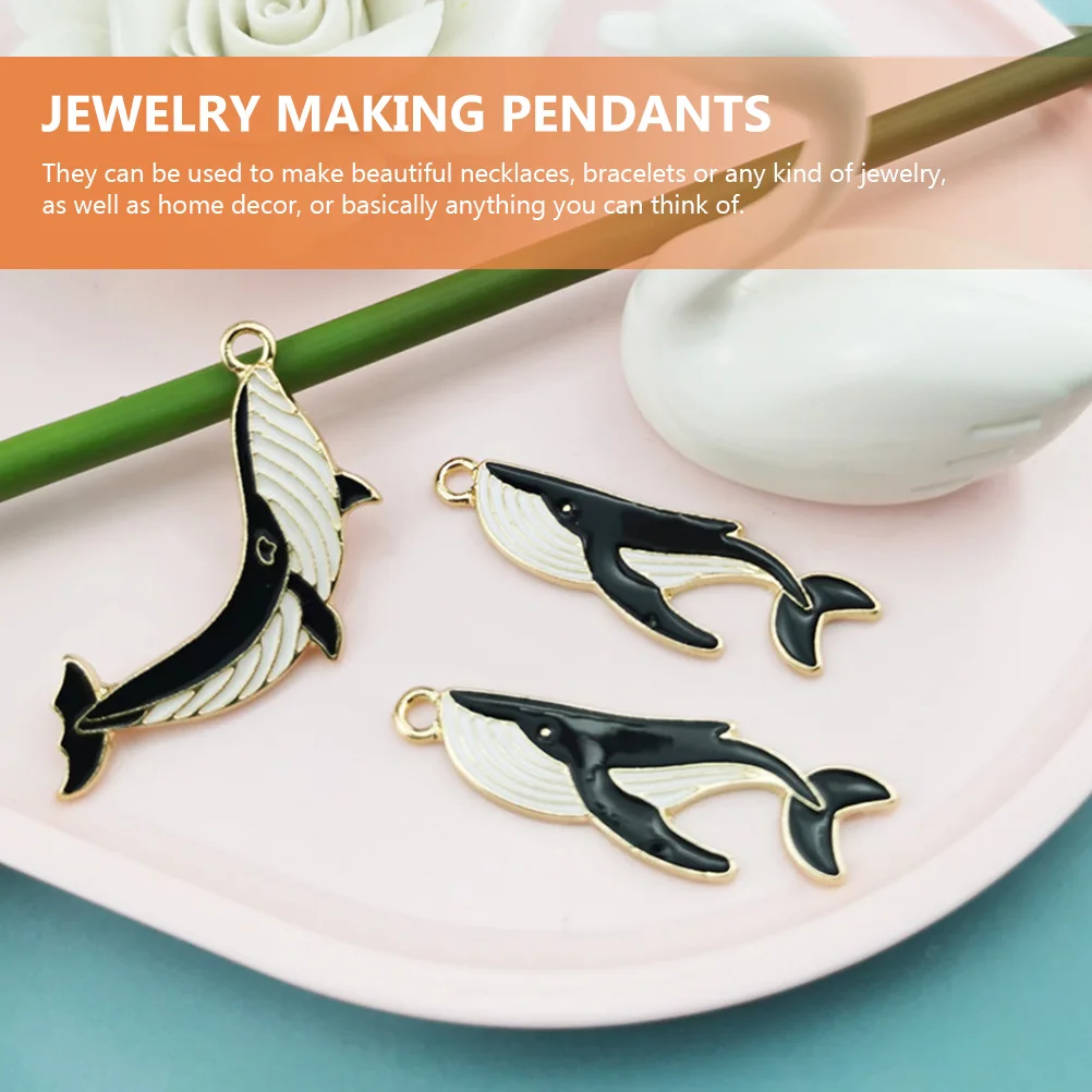 

10pcs Whale Keychain Charm DIY Animal Bracelet Decor Alloy Creative Ring Hangings Jewelry Making Pendants Cartoon Keyring Lovely