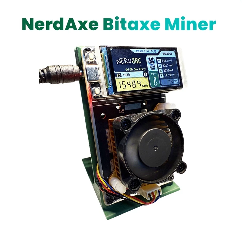 Nerdaxe Nerdminer Bitaxe 500Gh/S BM1366 ASIC Chip Vertical Miner Solo Lottery BTC Miner Lottery Mining Miner