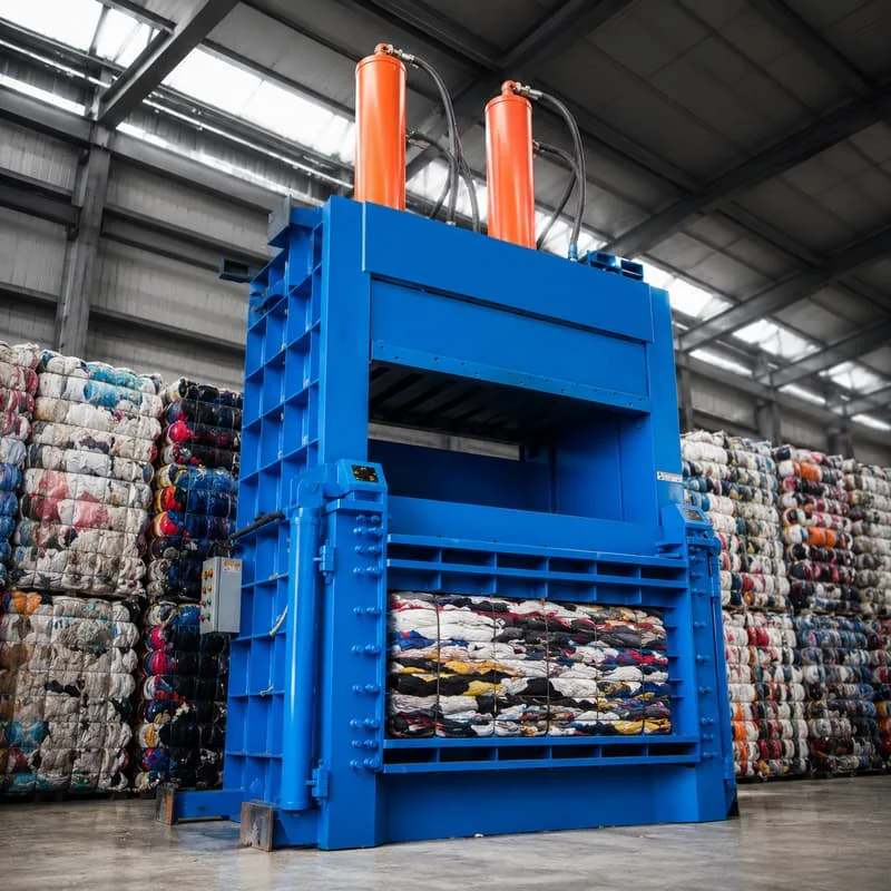 Industrial Baler Machine PET Bottles Plastic Film Vertical Press Machine 100T 1200MM Stroke Customized Waste Paper Baler