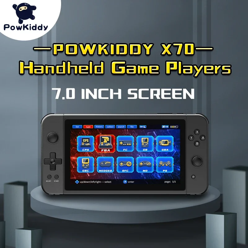 

Powkiddy X70 Handheld Game Console 7 Inch Video Game Players Supports 2 Usb Controllers Ps1 Game Connect To An Hd Tv