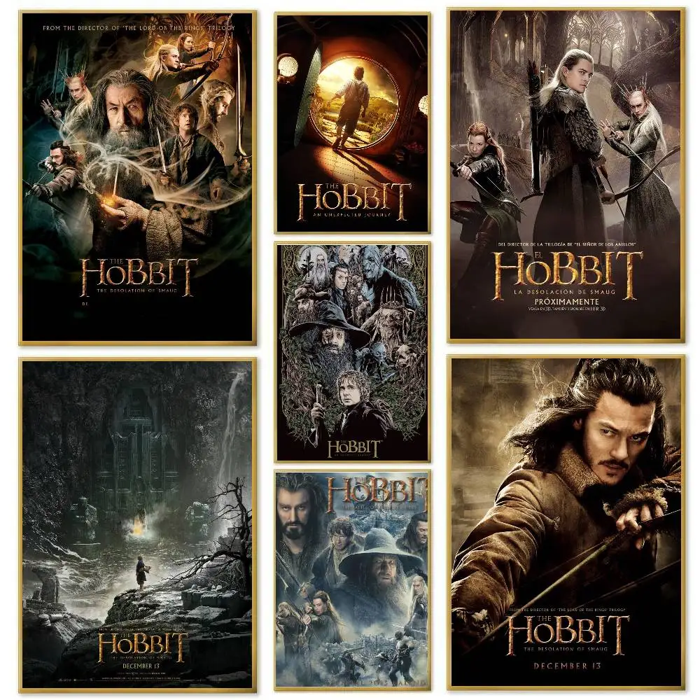 The H-Hobbit Adventure Movie Poster Art Sticky Wall Waterproof Home Living Room Bedroom Bar Aesthetic Decoration