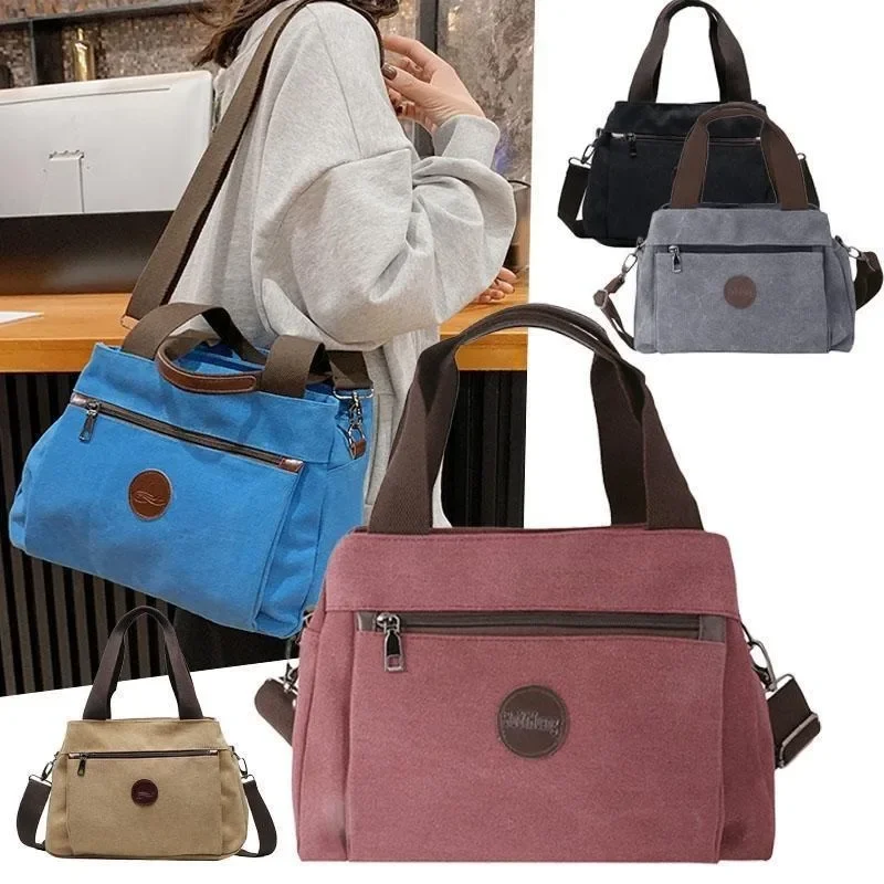 Sports Canvas Bag Women Handbag Casual Shoulder Messenger Crossbody Tote Bag Large Capacity Bags