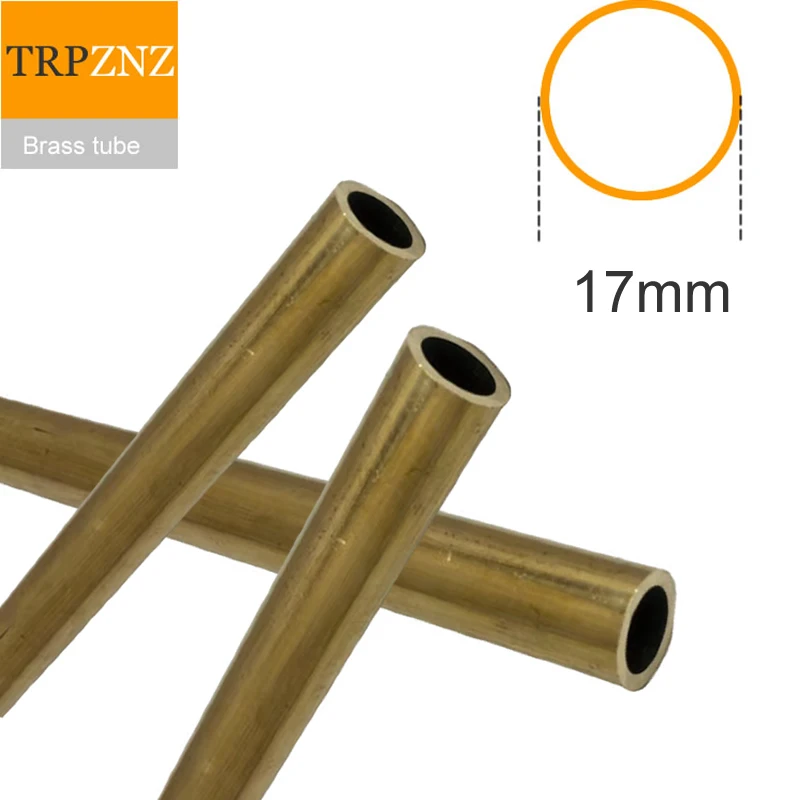 

H62 brass tube pipe outer diameter 17mm wall thickness 1.5mm inner 14/13/12/10/8mm copper pipe Capillary Hollow brass tube