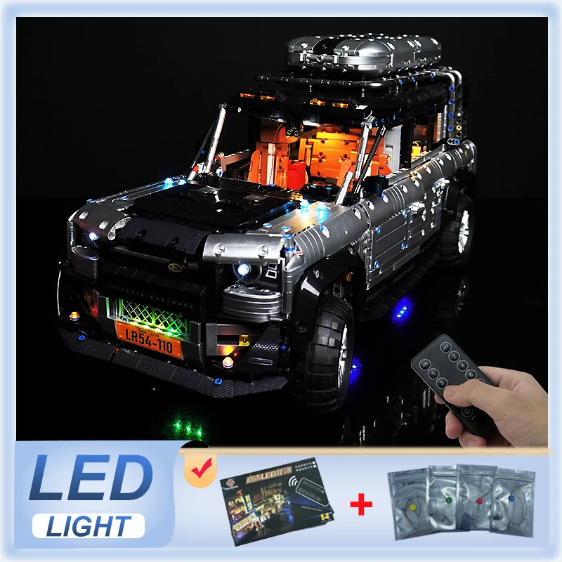 

DIY RC LED Light Kit For LEGO 10620 WEISHI-110 Off-Road Sports Car (Only LED Light,Without Blocks Model)