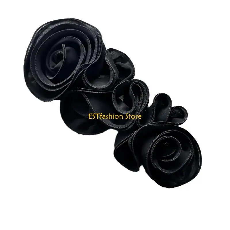 Y5GC 30cm dentelle Couture fleur sur les appliques pour robe châle châle artisanale Décoration