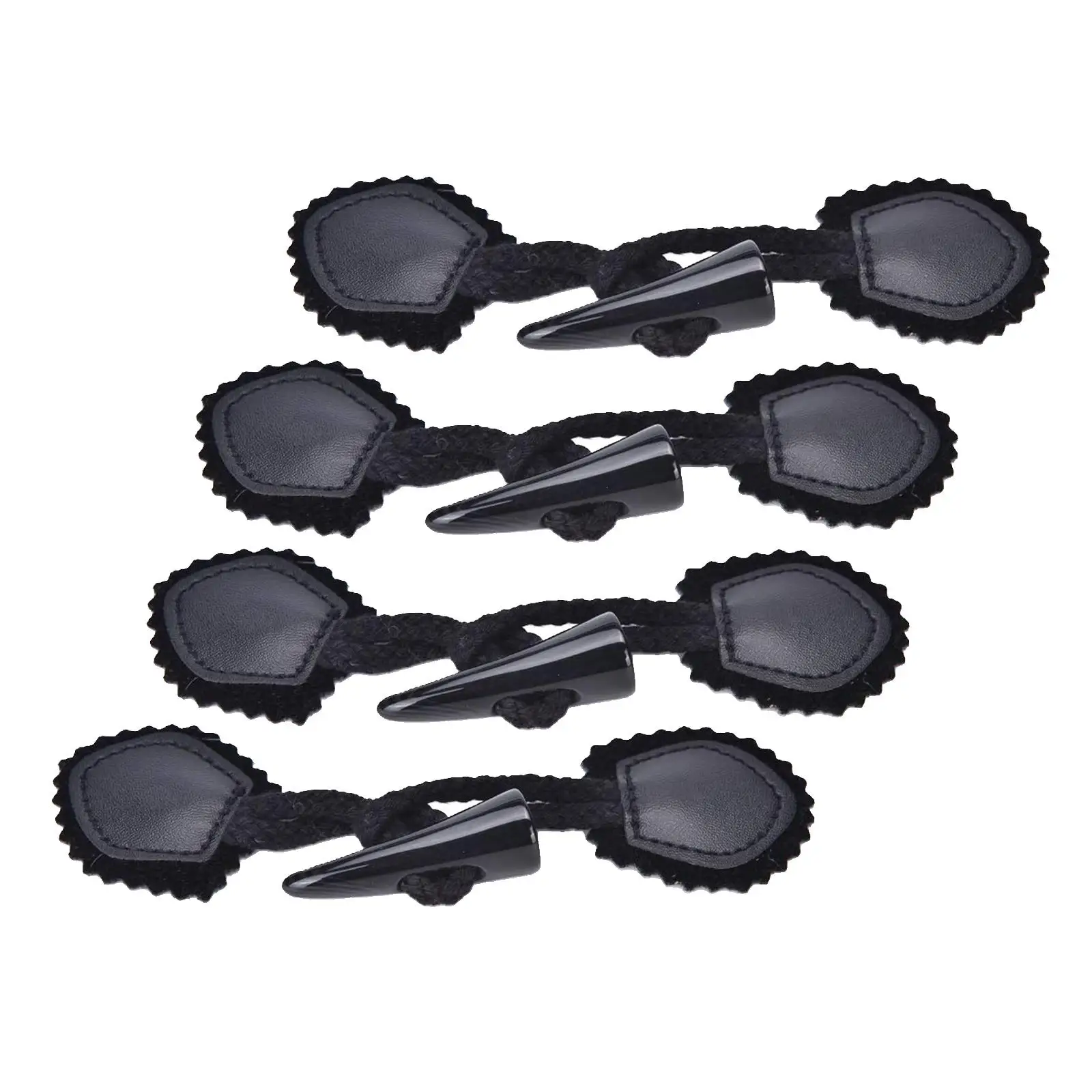 Leather Horn Toggle Button Duffle Coat Jacket Fastener Toggle with Leather Patch