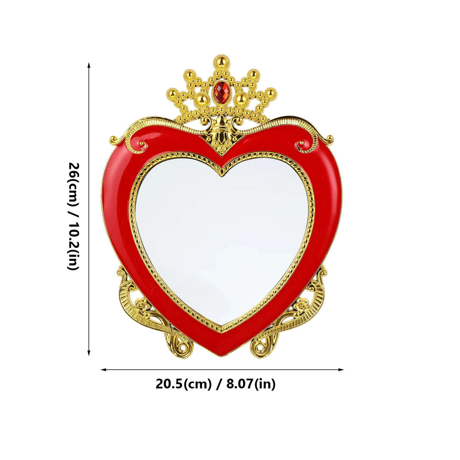 2Pcs Heart Crown Retro Makeup Mirrors Wedding Desktop Mirrors Creative Tabletop Decoration for Women Wedding Mirror