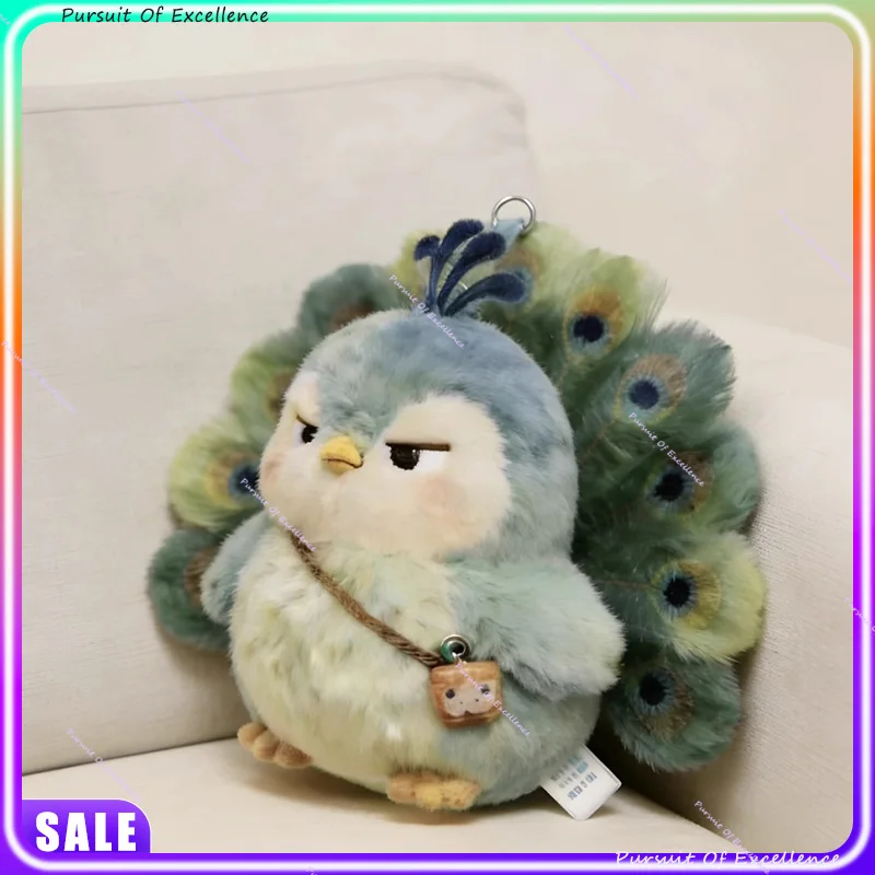 2026 Peluche postlard verde pavone - Simpatico portachiavi zaino con espressione fantastica, regalo di amico di alto valore per le vacanze