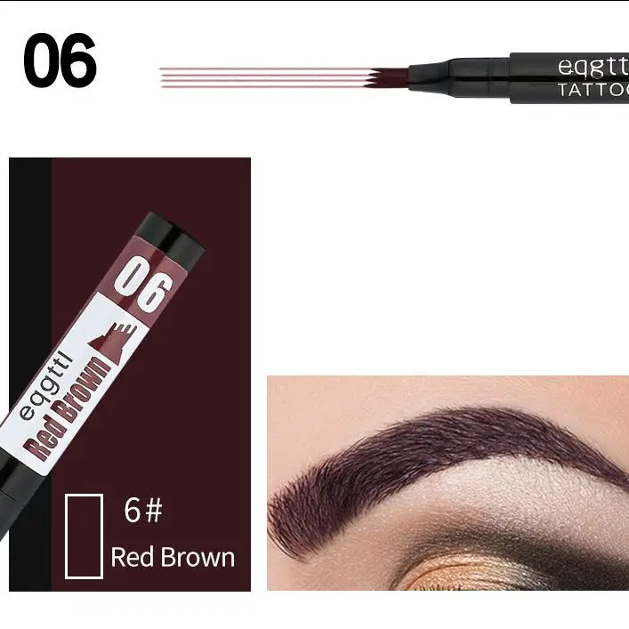 Waterproof Natural Eyebrow Pen Four-claw Eye Brow Tint Makeup Six Colors Pencil