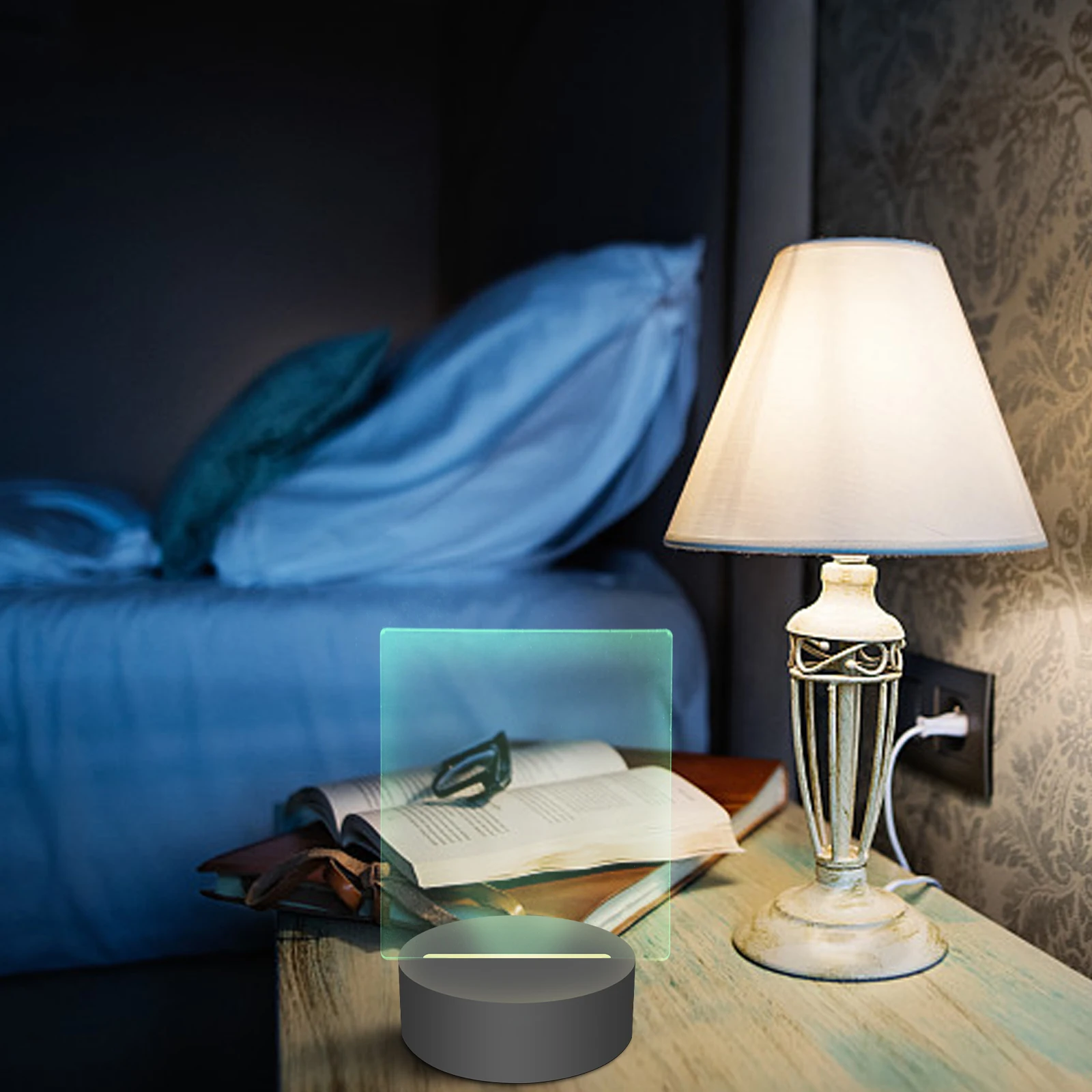 

4 pcs Acrylic Lamp Sheet Transparent Creative LED Light Board Decorative DIY Home Night Light Wear Resistant Long Lasting Easy