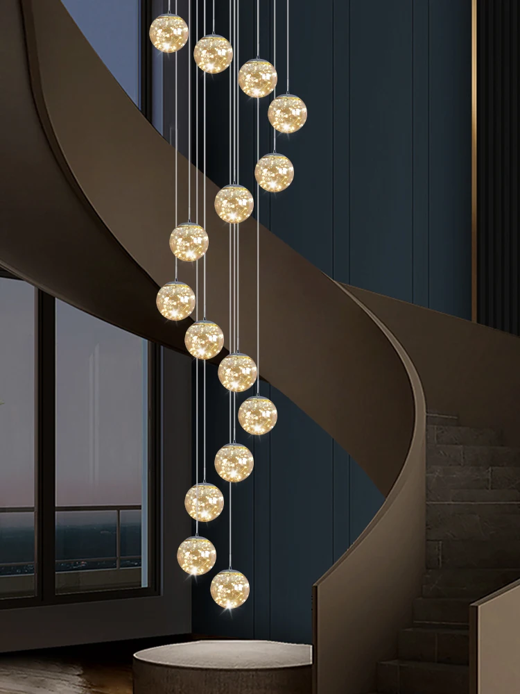 Modern Led Stairs Luxury Chandelier Hanging Lamp For Dining Room Ceiling hanging lamp Stairs Chandelier Pendants Light