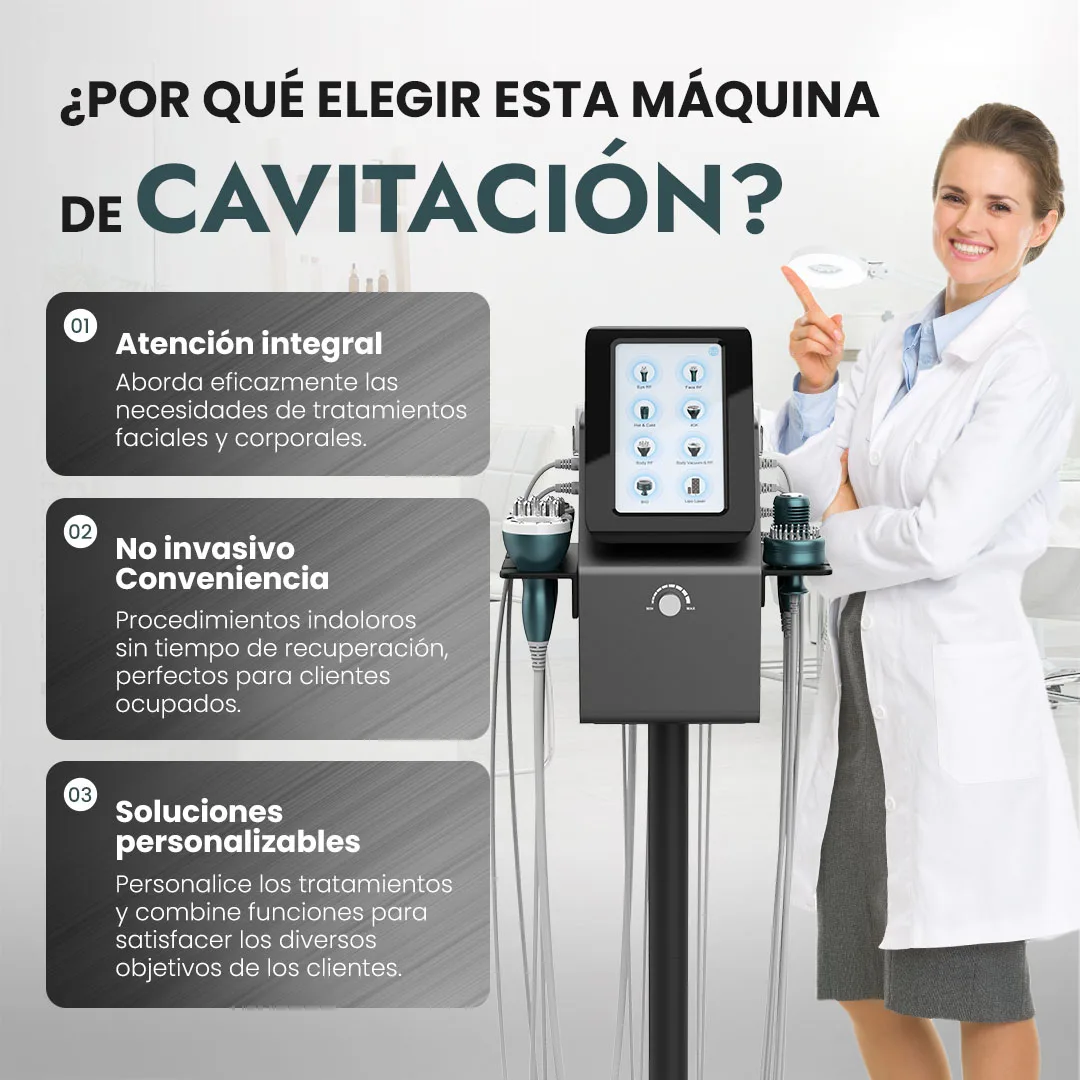 آلة التجويف بالموجات فوق الصوتية Pro 9-in-1 40k لتحديد الجسم والعناية بالوجه