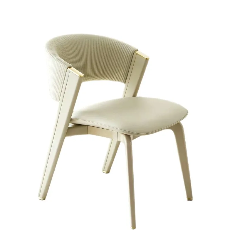 Beech Foot Champagne Gold Modern Home Dining Chair, Backrest Stool, Modern Dining Chair
