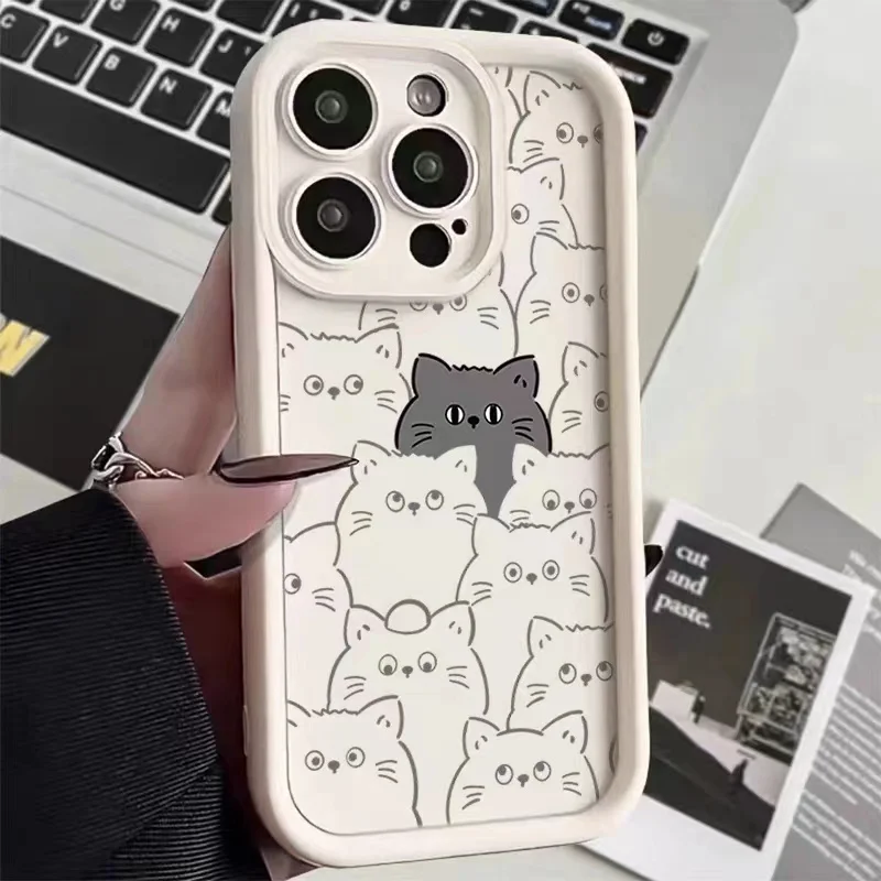 Funny Graffiti Cat Dog Pattern Case For Xiaomi Poco F6 F5 X6 X5 X3 M6 Pro Mi 11 Lite 5G 14 13T 13 12T 12 Candy Soft Bumper Cover